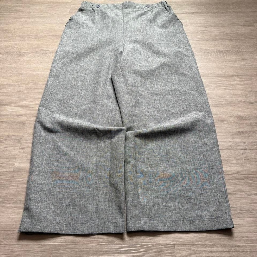 28W Grey Lightweight Wide Leg Dress Pants Y2K Vintage Spring Summer